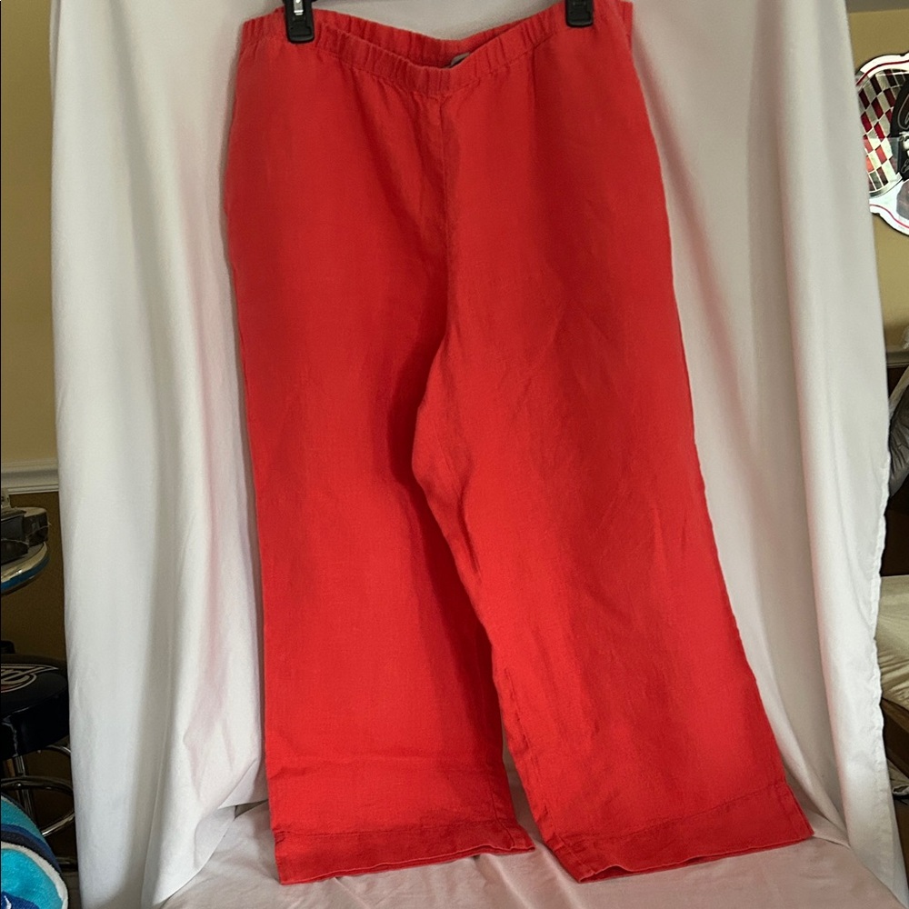 J. Jill Scarlet Linen Trousers